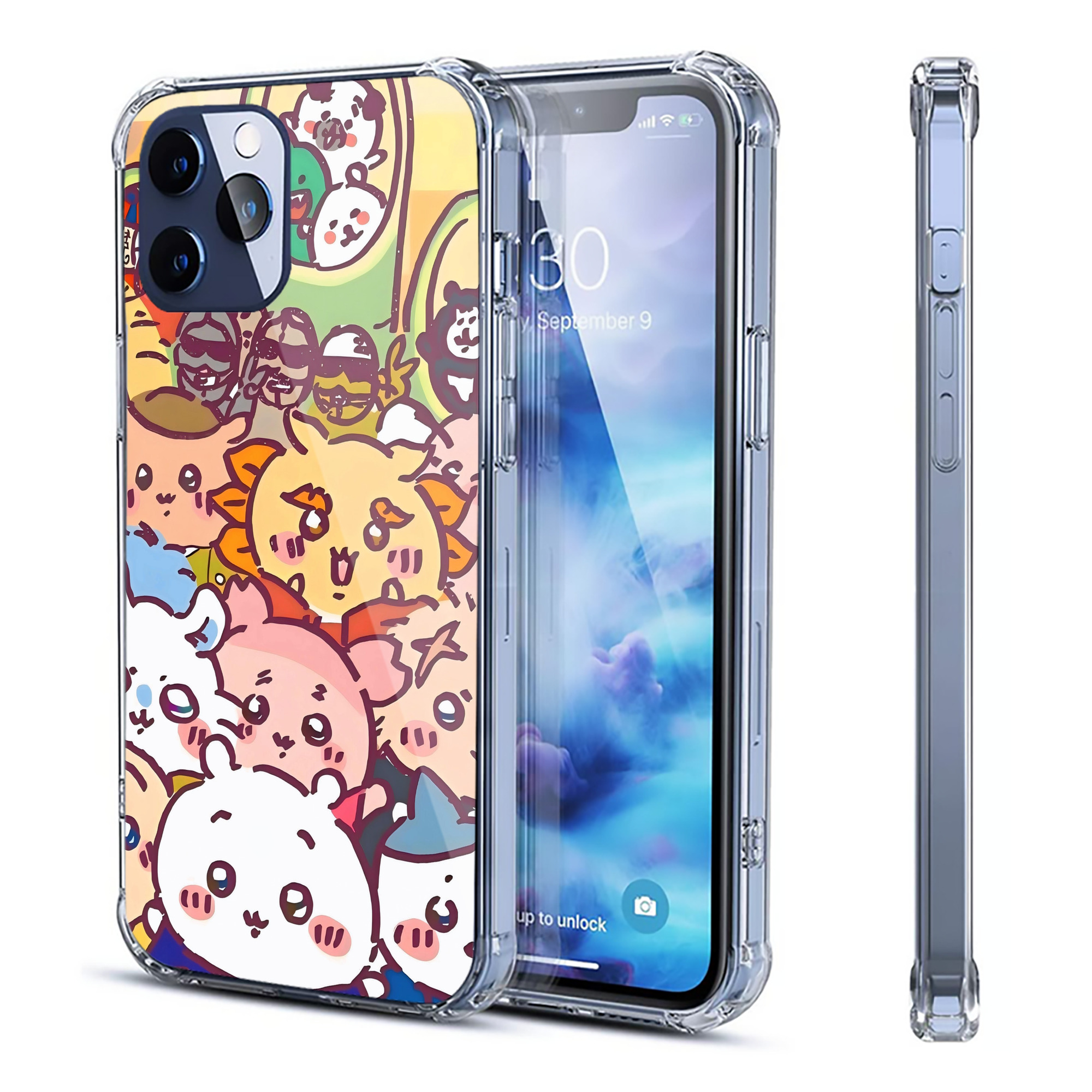（画像用） ちいかわ Chii-kawa 【iPhone 12シリーズ対応】透明スマホケース（クリアソフトケース）